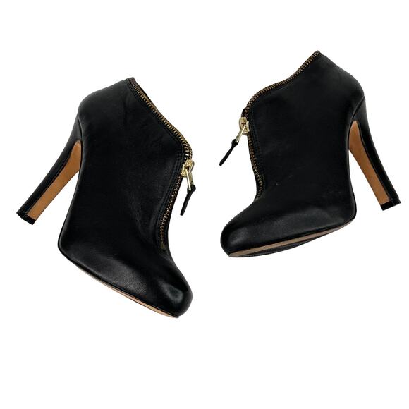 Diane von Furstenberg Black Camilla Zipper Booties 8.5M 5" Heels - Picture 5 of 13